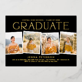 Moderne Scrapbook Graduation Party Folie Uitnodiging