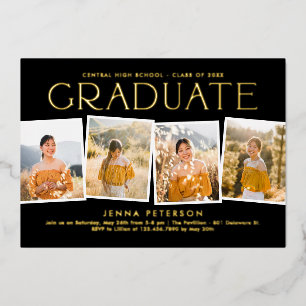 Moderne Scrapbook Graduation Party Folie Uitnodiging