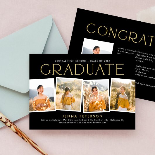 Moderne Scrapbook Graduation Party Uitnodiging