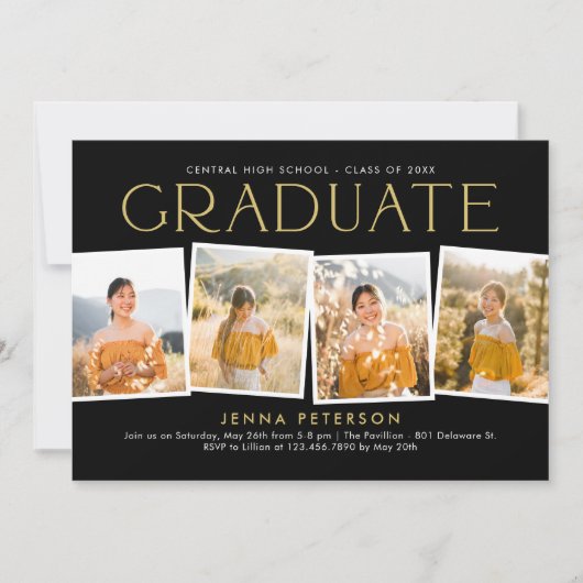Moderne Scrapbook Graduation Party Uitnodiging (Voorkant)