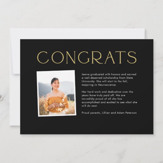 Moderne Scrapbook Graduation Party Uitnodiging (Achterkant)