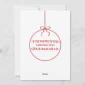 Moderne Scribble Illustratie Doodle Rood en Wit Feestdagenkaart (Achterkant)