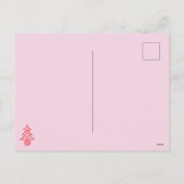 Moderne Scribble Illustratie Doodle Roze en Rood Feestdagenkaart (Achterkant)