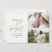 Moderne script 1 foto zwart-wit Kerstmis (Voorkant)