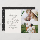 Moderne script 1 foto zwart-wit Kerstmis (Voorkant / Achterkant)