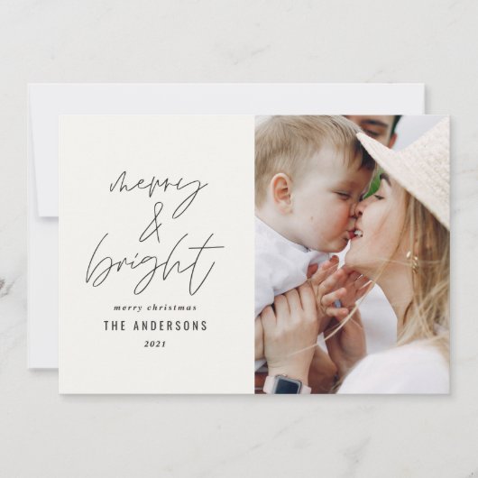 Moderne script 1 fotogeniek en helder kerstfeest (Voorkant)