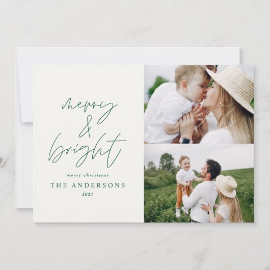 Moderne script 1 fotogeniek en helder kerstfeest (Voorkant)