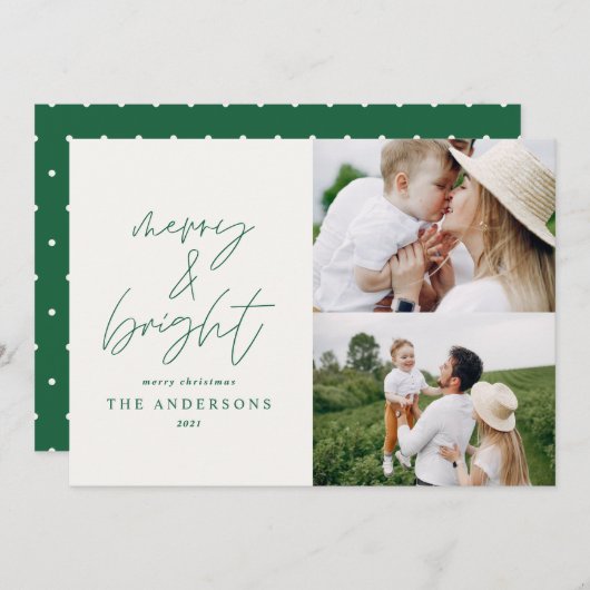 Moderne script 1 fotogeniek en helder kerstfeest (Voorkant / Achterkant)