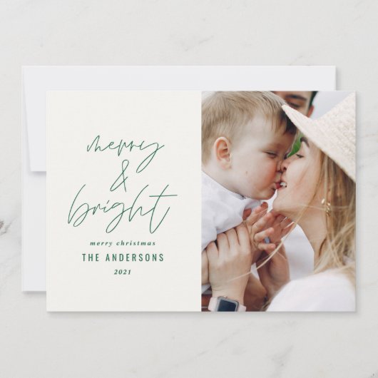 Moderne script 1 fotogeniek en helder kerstfeest (Voorkant)