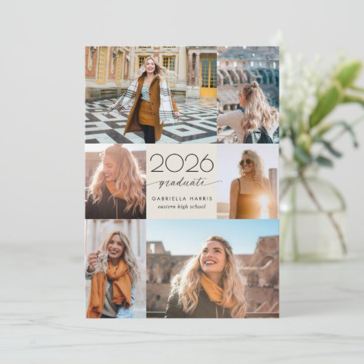 Moderne Script 2026 Afstudeerfeest Kaart (Staand voorkant)