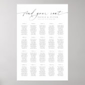 Moderne Script 20 Tafels Welkom Zitplaatsenkaart Poster (Voorkant)