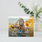 Moderne Script 2 Foto Afstudeerfeest Uitnodiging (Staand voorkant)