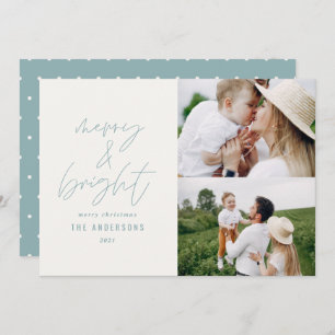 Moderne script 2 foto dusty blue Kerstmis