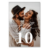 Moderne Script 2-Foto Huwelijk Kaart (Achterkant)