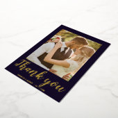 Moderne script 2 foto trouw verjaardagskaart folie uitnodiging (Gedraaid)