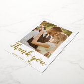 Moderne script 2 foto trouw verjaardagskaart folie uitnodiging (Gedraaid)