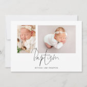 Moderne Script 2 Fotobaptisme Kaart (Voorkant)