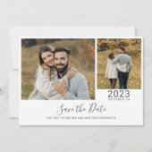 Moderne Script 2 Foto's Save The Date (Voorkant)