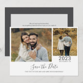 Moderne Script 2 Foto's Save The Date (Voorkant / Achterkant)