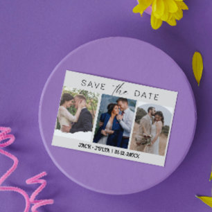 Moderne Script 3 Foto Sjablonen Save the Date