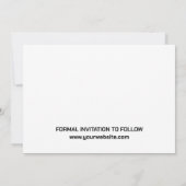 Moderne script 3 foto sjablonen save the date (Achterkant)