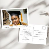 Moderne Script 3 Foto's Afstudeer Dankjewel Briefkaart