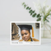 Moderne Script 3 Foto's Bedankje Afstuderen Briefkaart (Staand voorkant)