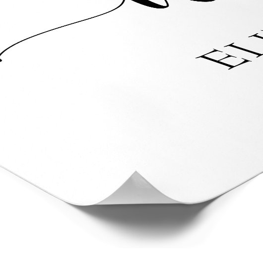 Moderne Script 4 Foto Collage Bruiloft Welkom Bord Poster (Hoek)