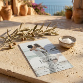 Moderne Script 4 Foto QR Code RSVP Bruiloft Kaart