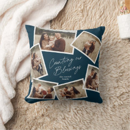 Moderne Script 6 Foto Collage Kerst Kussen