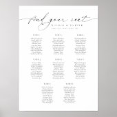 Moderne Script 8 Tafels Welkom Zitplaatsenkaart Poster (Voorkant)