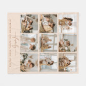 Moderne Script 9 Foto Collage Familienamen Fleece Deken (Voorkant (Horizontaal))