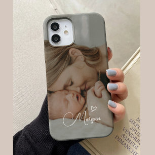 Moderne script aangepaste familie volledige foto iPhone 15 case