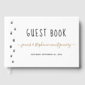 Moderne script aangepaste huisdier trouwfoto gastenboek (Voorkant)