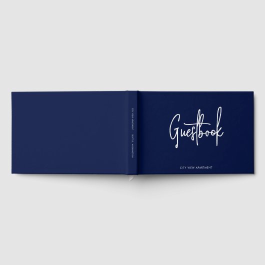 Moderne script aangepaste kleur minimalistisch gastenboek (Volledig)