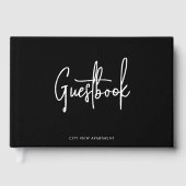 Moderne script aangepaste kleur minimalistisch gastenboek (Voorkant)