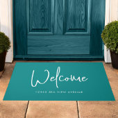 Moderne script aangepaste kleur minimalistische we deurmat