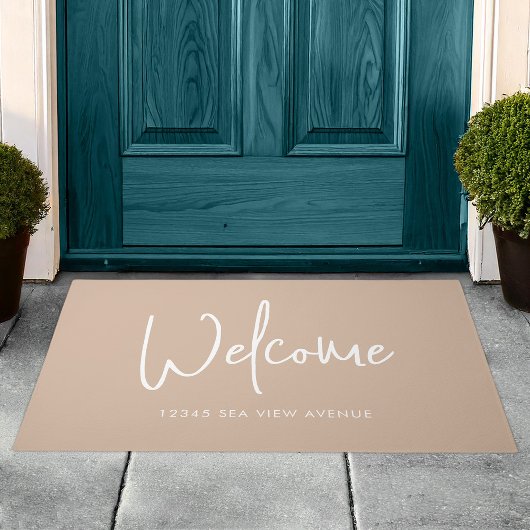 Moderne script aangepaste kleur minimalistische we deurmat
