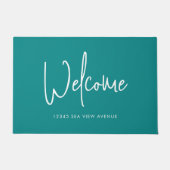 Moderne script aangepaste kleur minimalistische we deurmat (Voorkant)