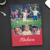 Moderne script aangepaste naam Cool 4 foto collage Notitieboek