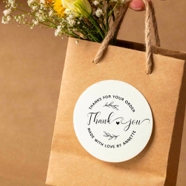 Moderne script aangepaste naam ronde bedankjes han rubberstempel