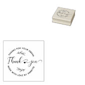 Moderne script aangepaste naam ronde bedankjes han rubberstempel (Gestempeld)