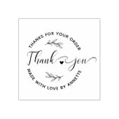 Moderne script aangepaste naam ronde bedankjes han rubberstempel (Afrduk)