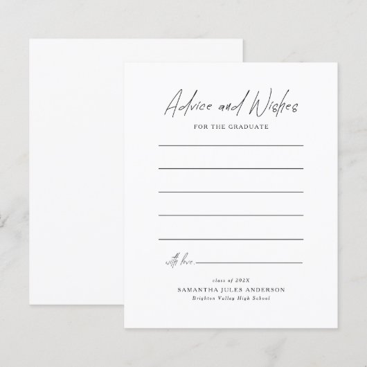 Moderne Script Advies en Wensen Afstuderen (Voorkant / Achterkant)