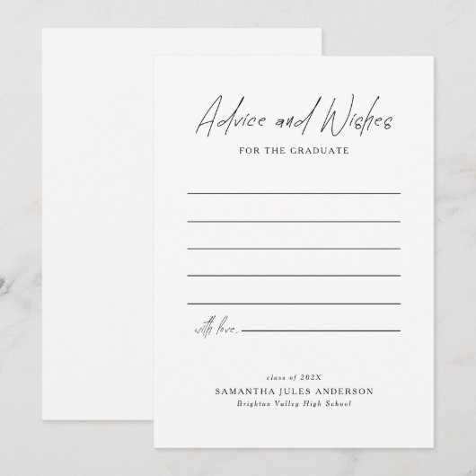 Moderne Script Advies en Wensen Afstuderen (Voorkant / Achterkant)
