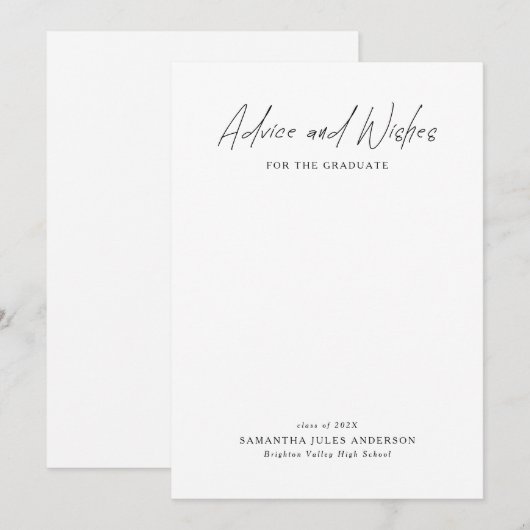 Moderne Script Advies en Wensen Afstuderen (Voorkant / Achterkant)