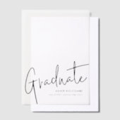 Moderne Script Afgestudeerd Eenvoudig Foto Afstude Vellum Uitnodigingen (Offset)