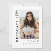 Moderne Script Afgestudeerde 2 Foto Afstuderen Kaart (Voorkant)