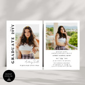 Moderne Script Afgestudeerde 2 Foto Afstuderen Kaart