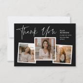 Moderne Script Afgestudeerde Foto Collage Afstuder Bedankkaart (Voorkant)